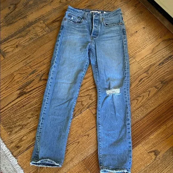 Levi’s Wedgie Straight Button Fly Classic Blue Mom Jeans Size 24 - Picture 5 of 14